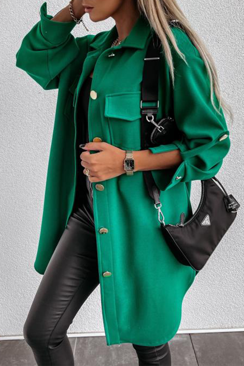 Vêtements d'extérieur décontractés, à col montant, avec poches et boucle (3 couleurs)