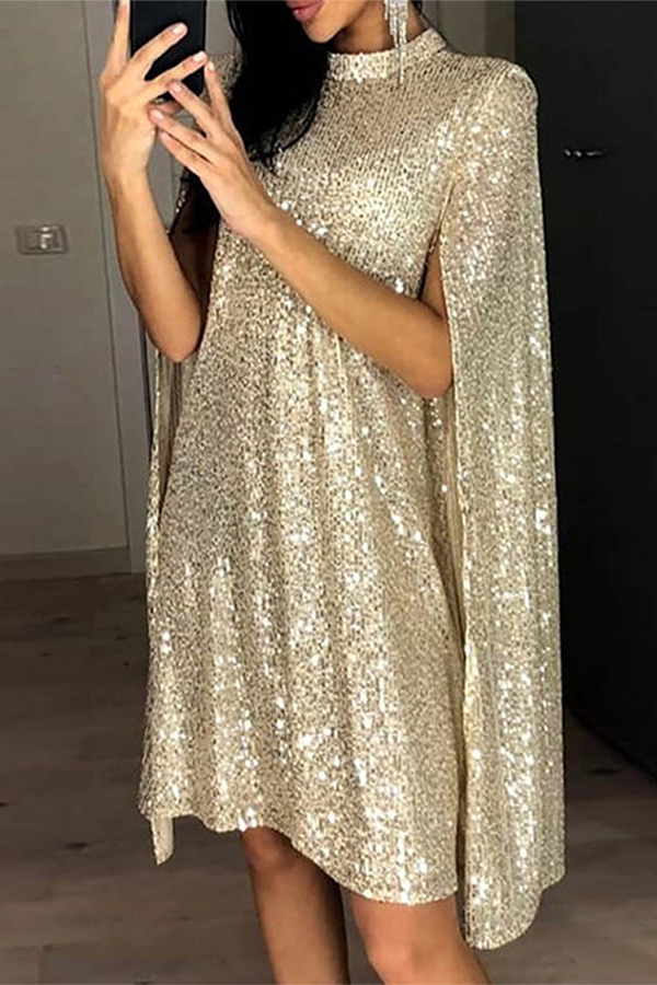 Robes élégantes à col mandarin en patchwork uni (3 couleurs)