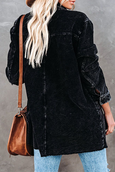 Vêtements d'extérieur décontractés, à poches, avec boucle et col montant.