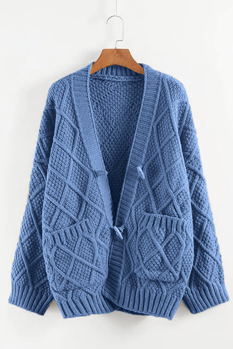 Casual Street Solid Patchwork V Neck Cardigans(5 Colors)