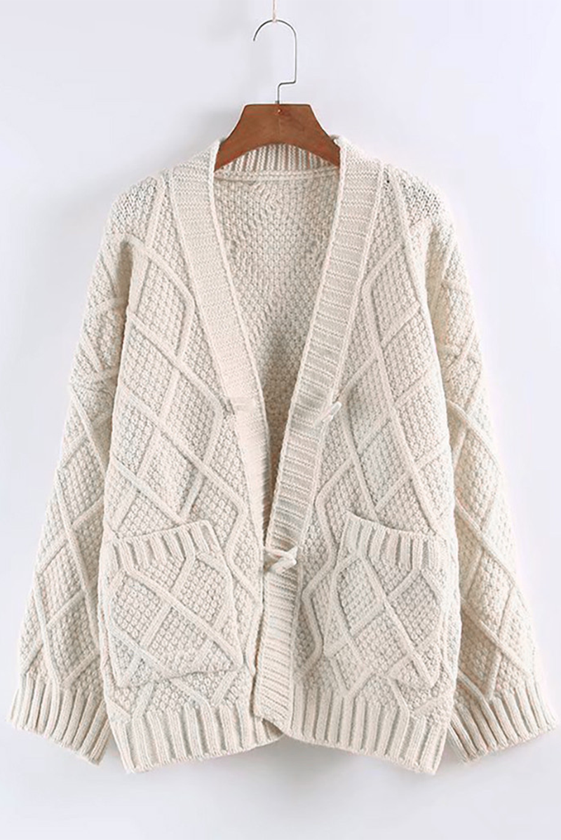 Casual Street Solid Patchwork V Neck Cardigans(5 Colors)