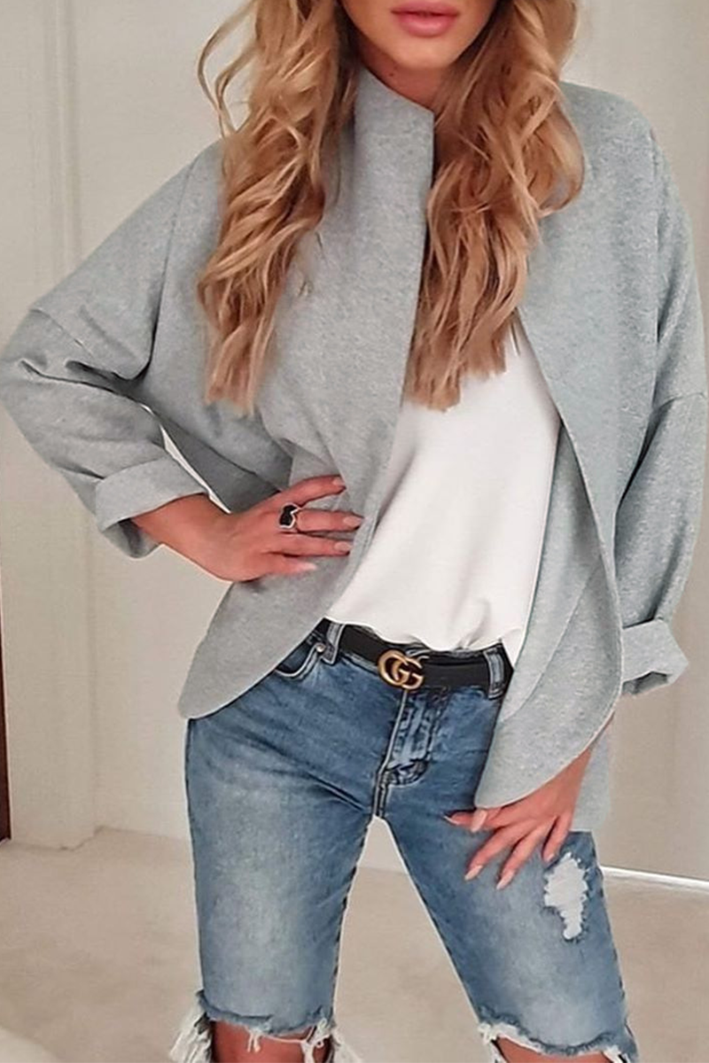 Vêtements d'extérieur décontractés, unis, à revers, avec empiècements et emmanchures fendues.