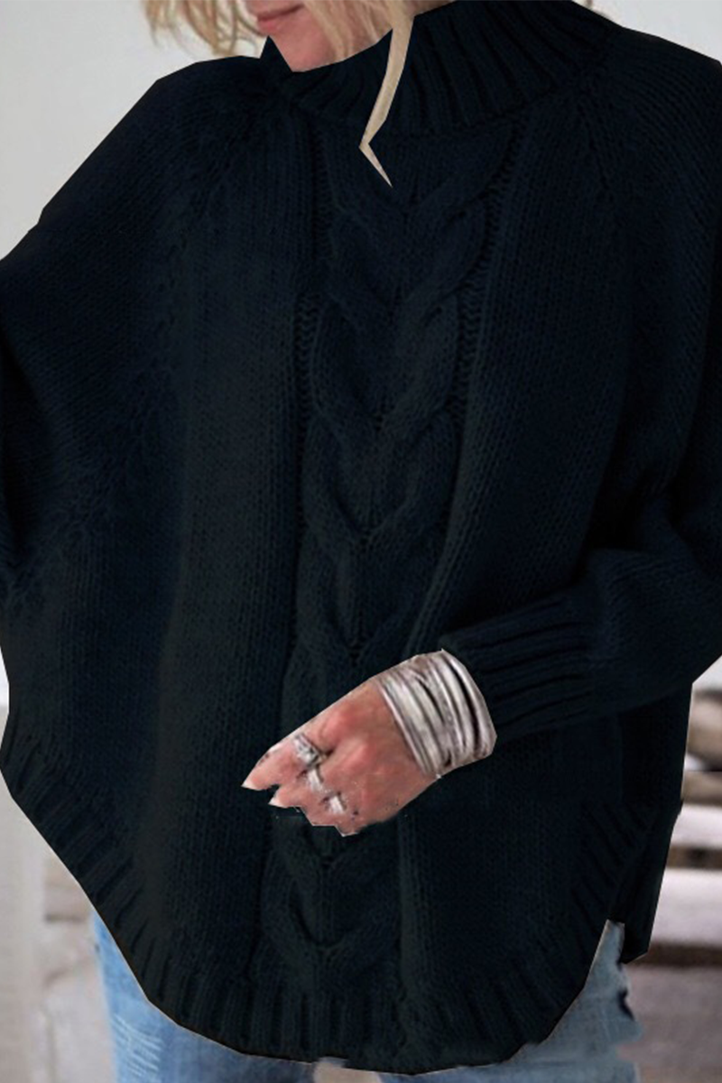 Casual Solid Patchwork Half A Turtleneck Sweaters(6 Colors)