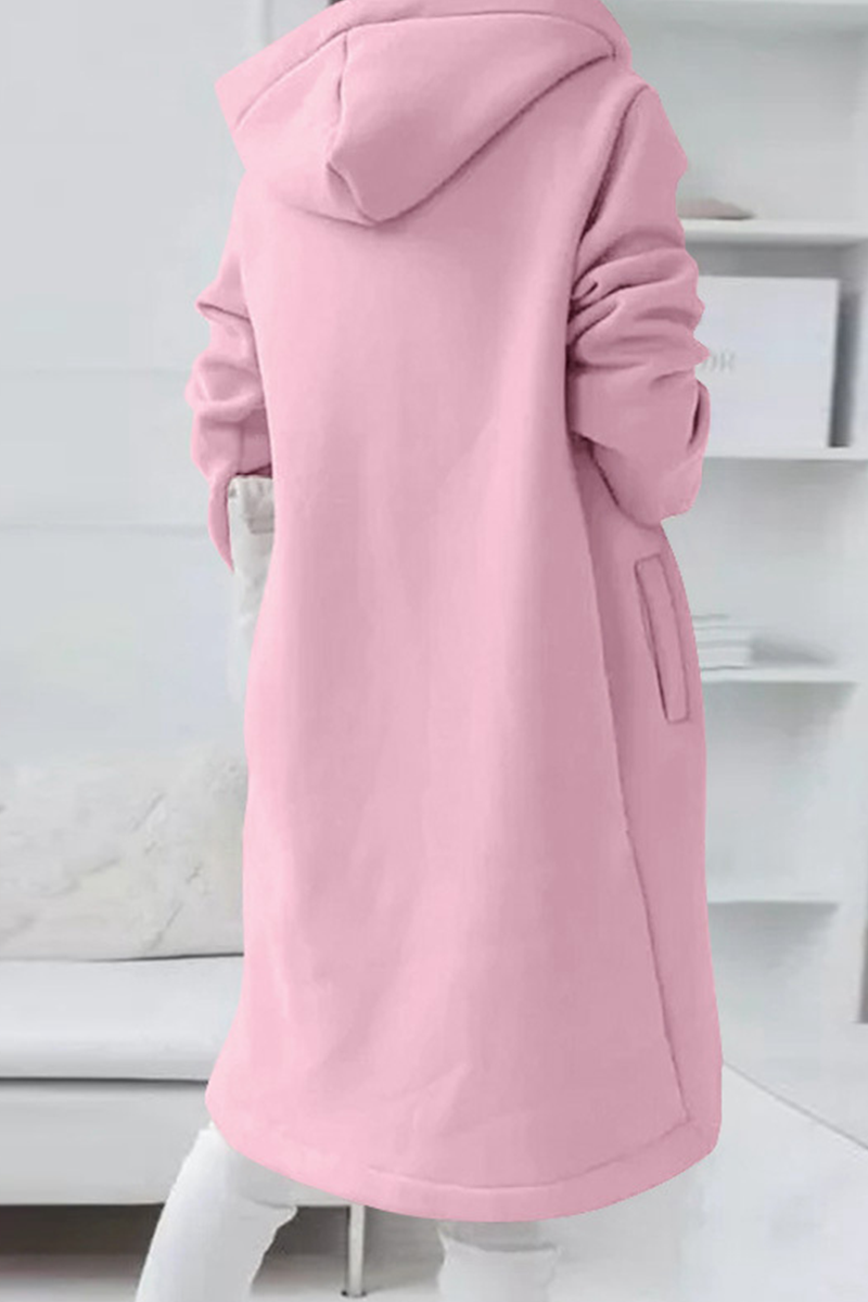 Vêtements d'extérieur décontractés, unis, à capuche avec cordon de serrage et fermeture éclair (8 couleurs)