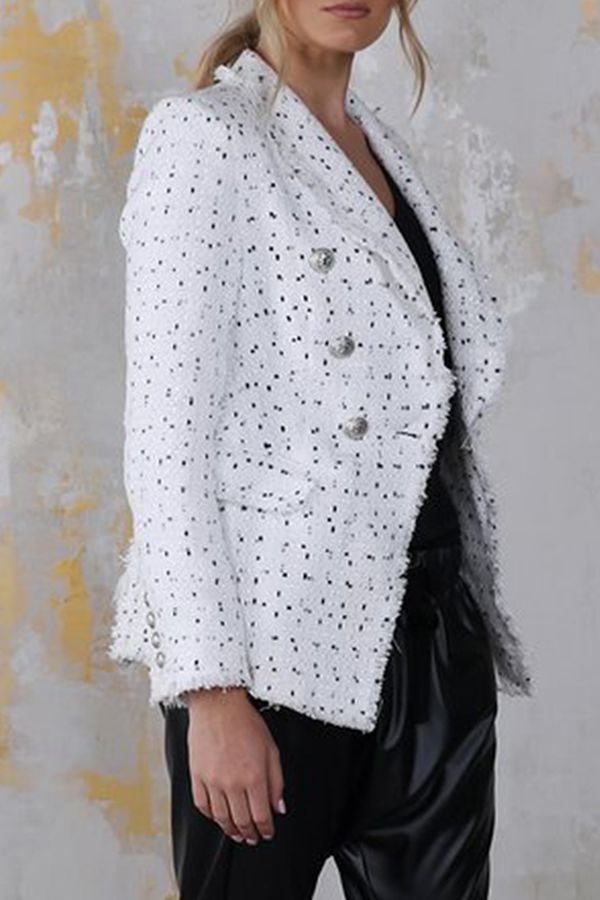 Vêtements d'extérieur décontractés à carreaux, patchwork, col à revers et boucle (4 couleurs)