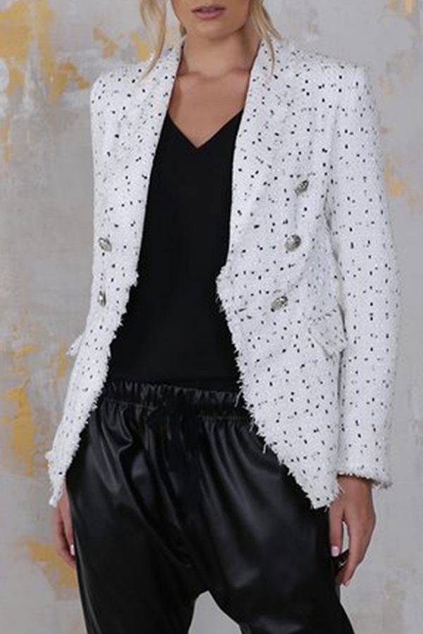 Vêtements d'extérieur décontractés à carreaux, patchwork, col à revers et boucle (4 couleurs)