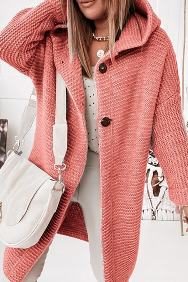 Vêtements d'extérieur décontractés, patchwork uni, avec capuche et boucle (8 couleurs)