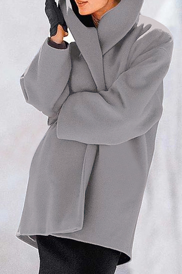 Vêtements d'extérieur décontractés et élégants, patchwork uni, boutons, col à capuche (7 couleurs)