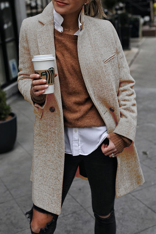 Vêtements d'extérieur décontractés à rayures et empiècements avec boucle (3 couleurs)