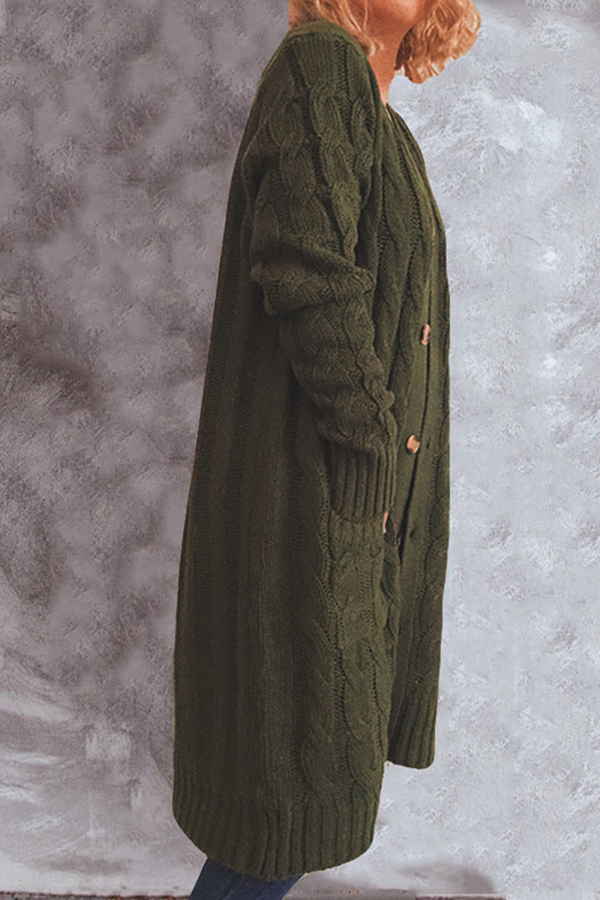 Vêtements d'extérieur décontractés, col en V, poches et boucle (8 couleurs)