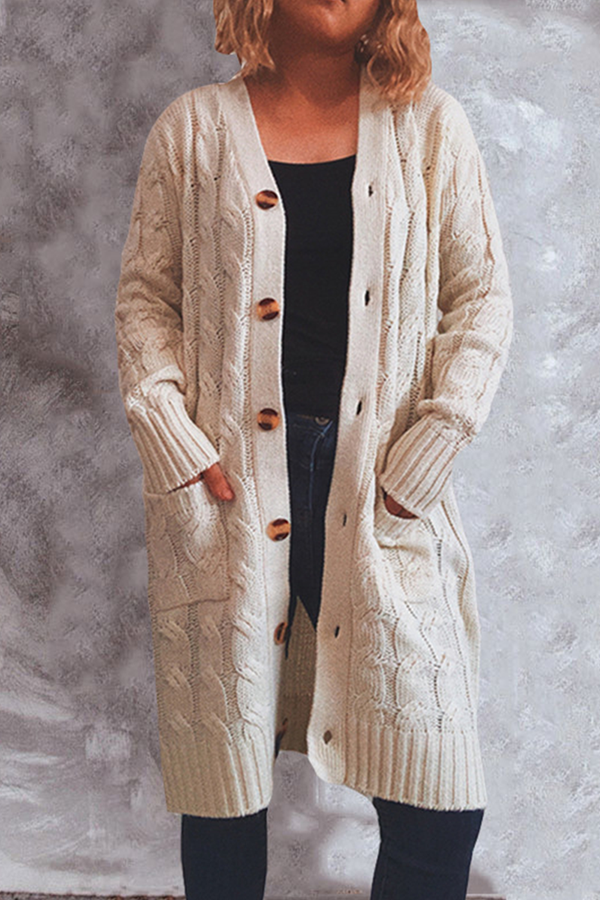 Vêtements d'extérieur décontractés, col en V, poches et boucle (8 couleurs)