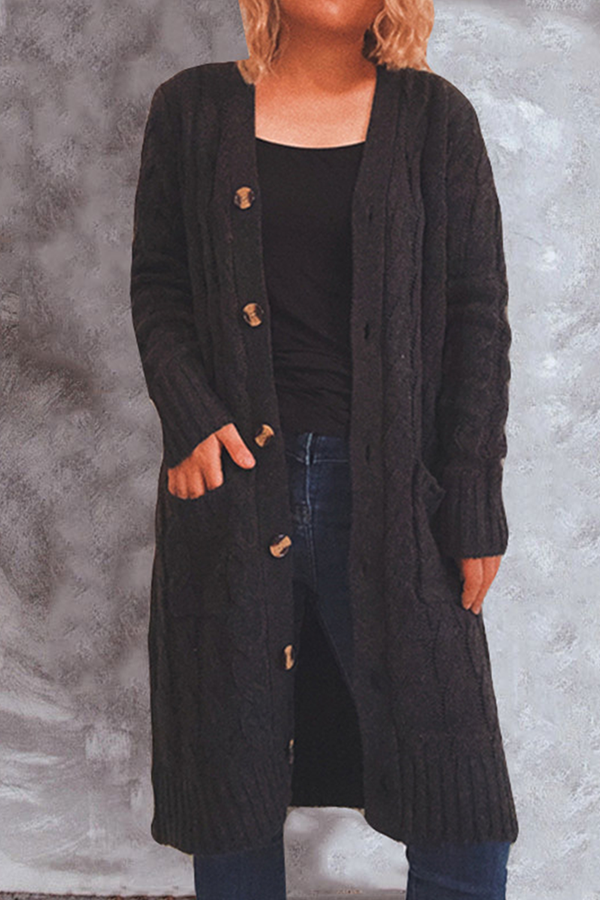 Vêtements d'extérieur décontractés, col en V, poches et boucle (8 couleurs)