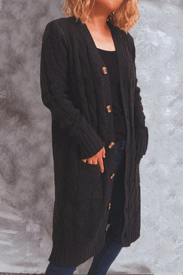 Vêtements d'extérieur décontractés, col en V, poches et boucle (8 couleurs)