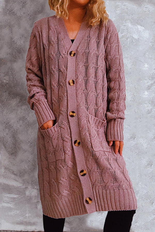 Vêtements d'extérieur décontractés, col en V, poches et boucle (8 couleurs)