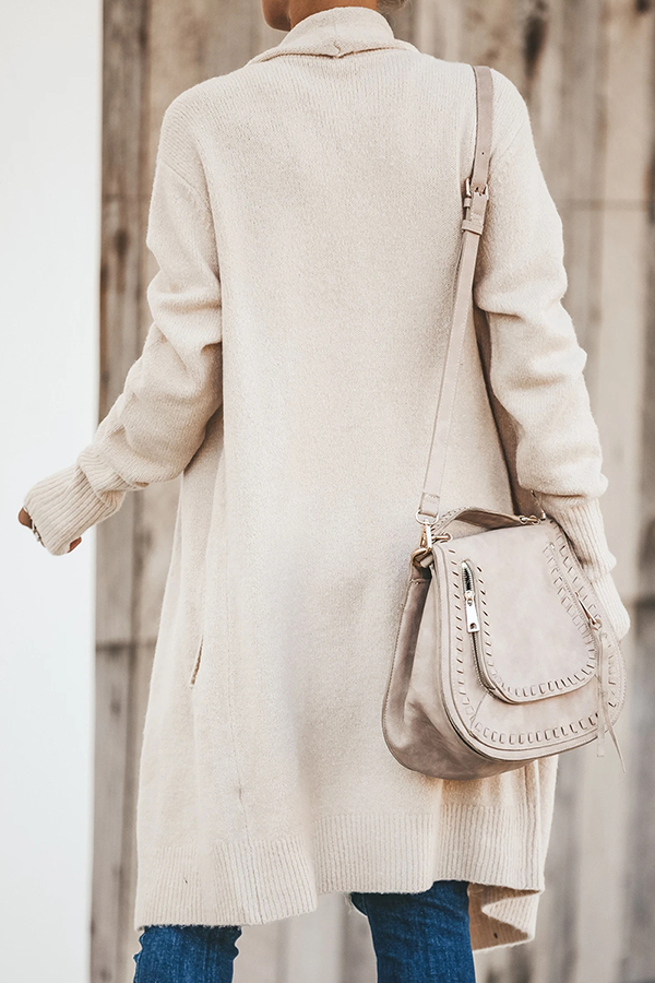 Casual Solid Patchwork Pocket Turndown Collar Outerwear(6 Colors)