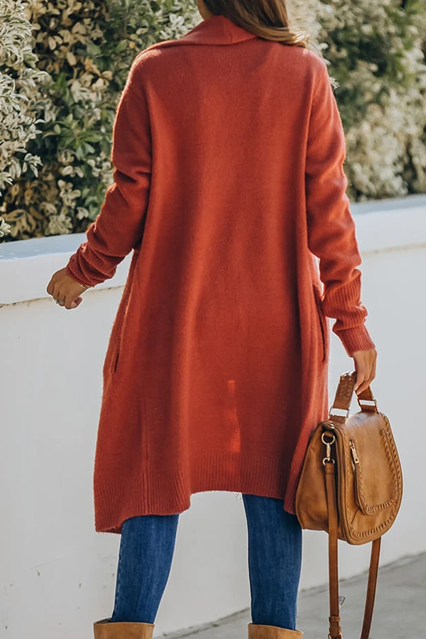 Casual Solid Patchwork Pocket Turndown Collar Outerwear(6 Colors)