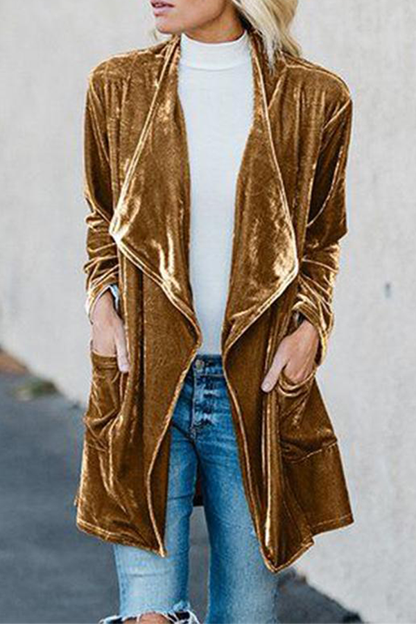 Vêtements d'extérieur décontractés, patchwork, poches et col montant.