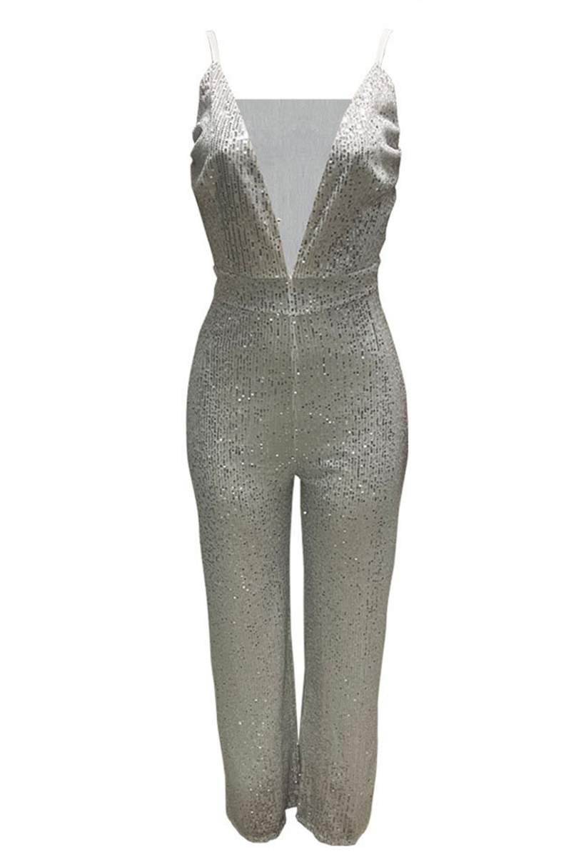 Combinaisons longues élégantes et tendance, dos nu, col en V, style patchwork, coupe droite.