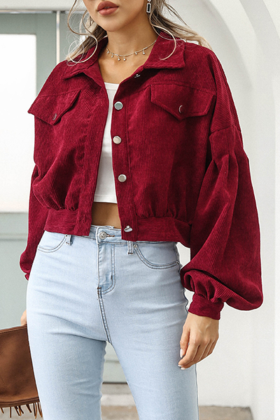 Vêtements d'extérieur décontractés et élégants, col montant, poches et boucle (5 couleurs)