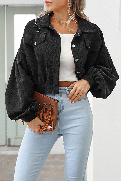 Vêtements d'extérieur décontractés et élégants, col montant, poches et boucle (5 couleurs)