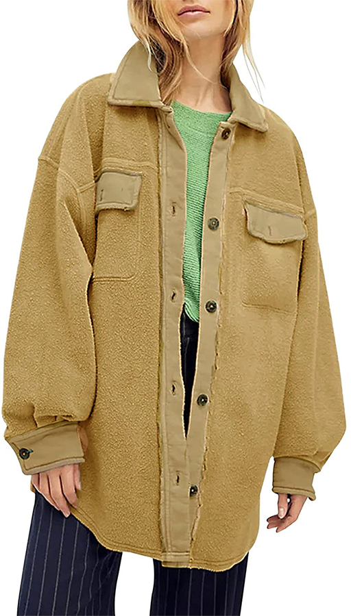 Vêtements d'extérieur décontractés à imprimé animal, à boucle et col montant basique.