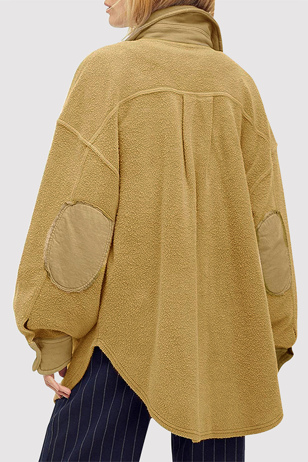 Vêtements d'extérieur décontractés à imprimé animal, à boucle et col montant basique.