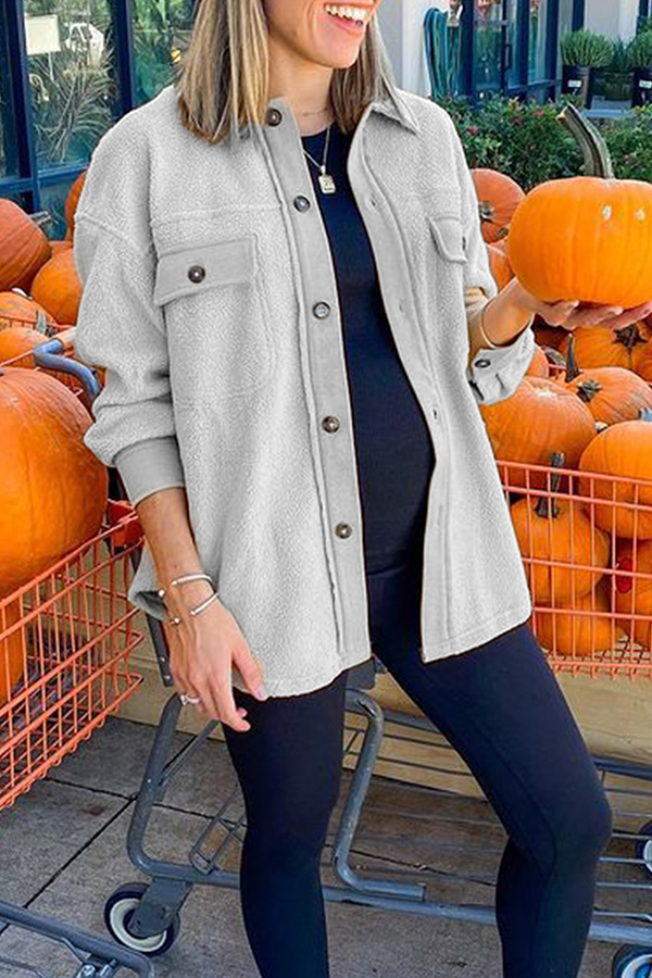 Vêtements d'extérieur décontractés à imprimé animal, à boucle et col montant basique.