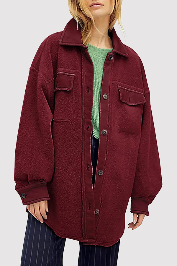 Vêtements d'extérieur décontractés à imprimé animal, à boucle et col montant basique.