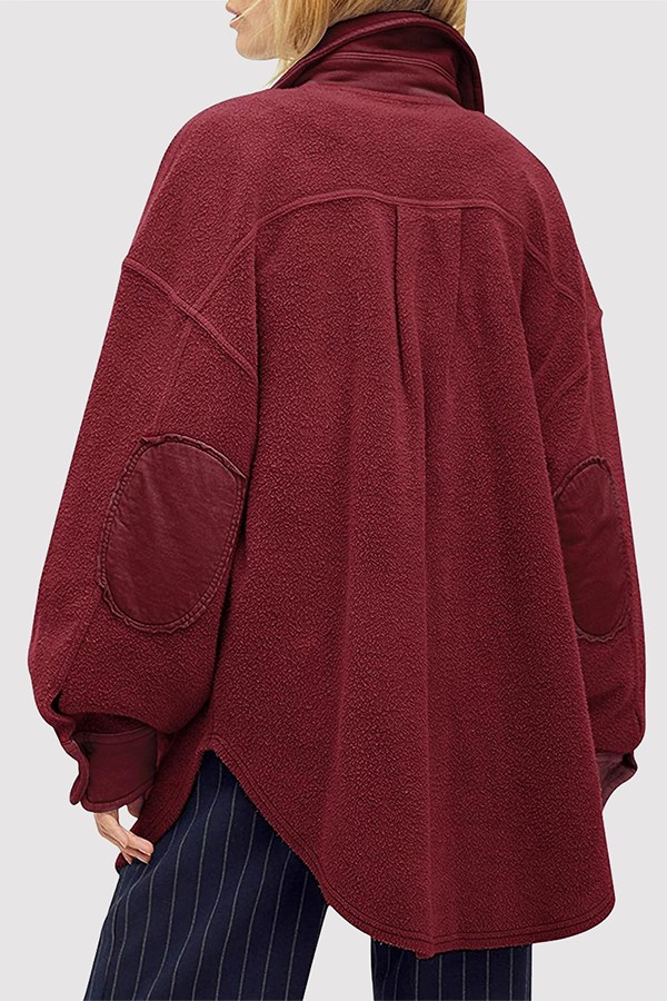 Vêtements d'extérieur décontractés à imprimé animal, à boucle et col montant basique.