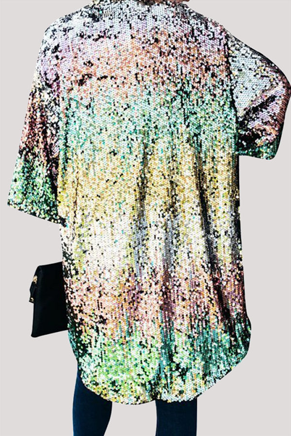 Vêtements d'extérieur brodés et ornés de paillettes, style patchwork, de rue.