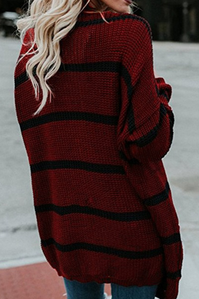 Vêtements d'extérieur à col châle, style patchwork et rayé, tendance.