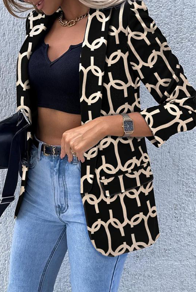 Vêtements d'extérieur à col rabattu, style patchwork uni (7 couleurs)