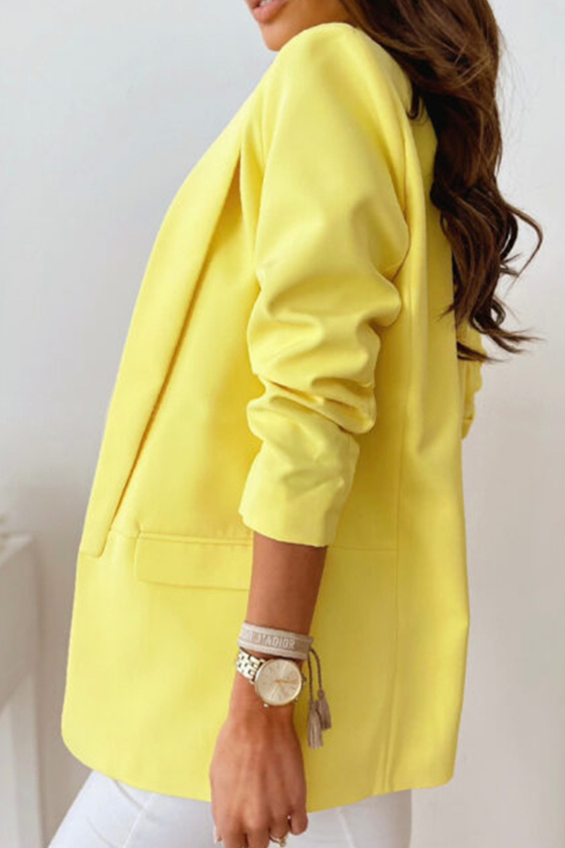 Vêtements d'extérieur à col rabattu, style patchwork uni (7 couleurs)