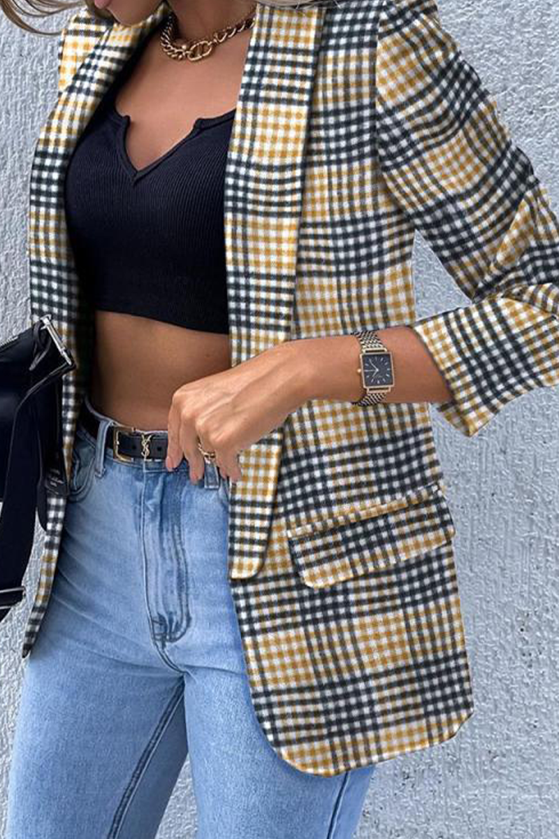 Vêtements d'extérieur à col rabattu, style patchwork uni (7 couleurs)