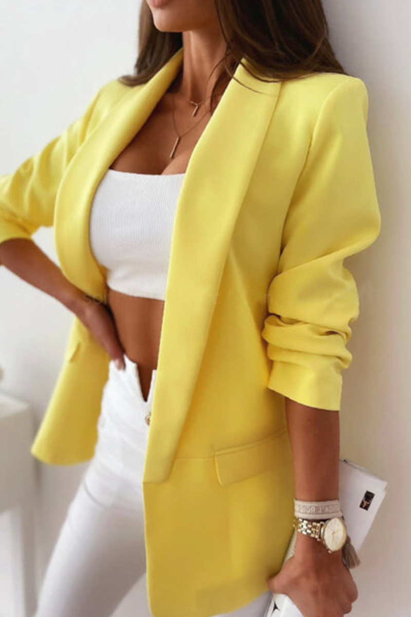 Vêtements d'extérieur à col rabattu, style patchwork uni (7 couleurs)