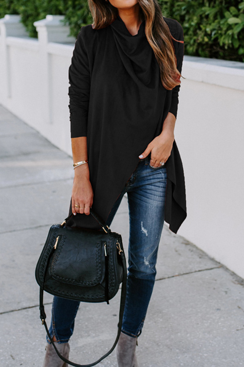 Vêtements d'extérieur à col châle, style patchwork uni, tendance.