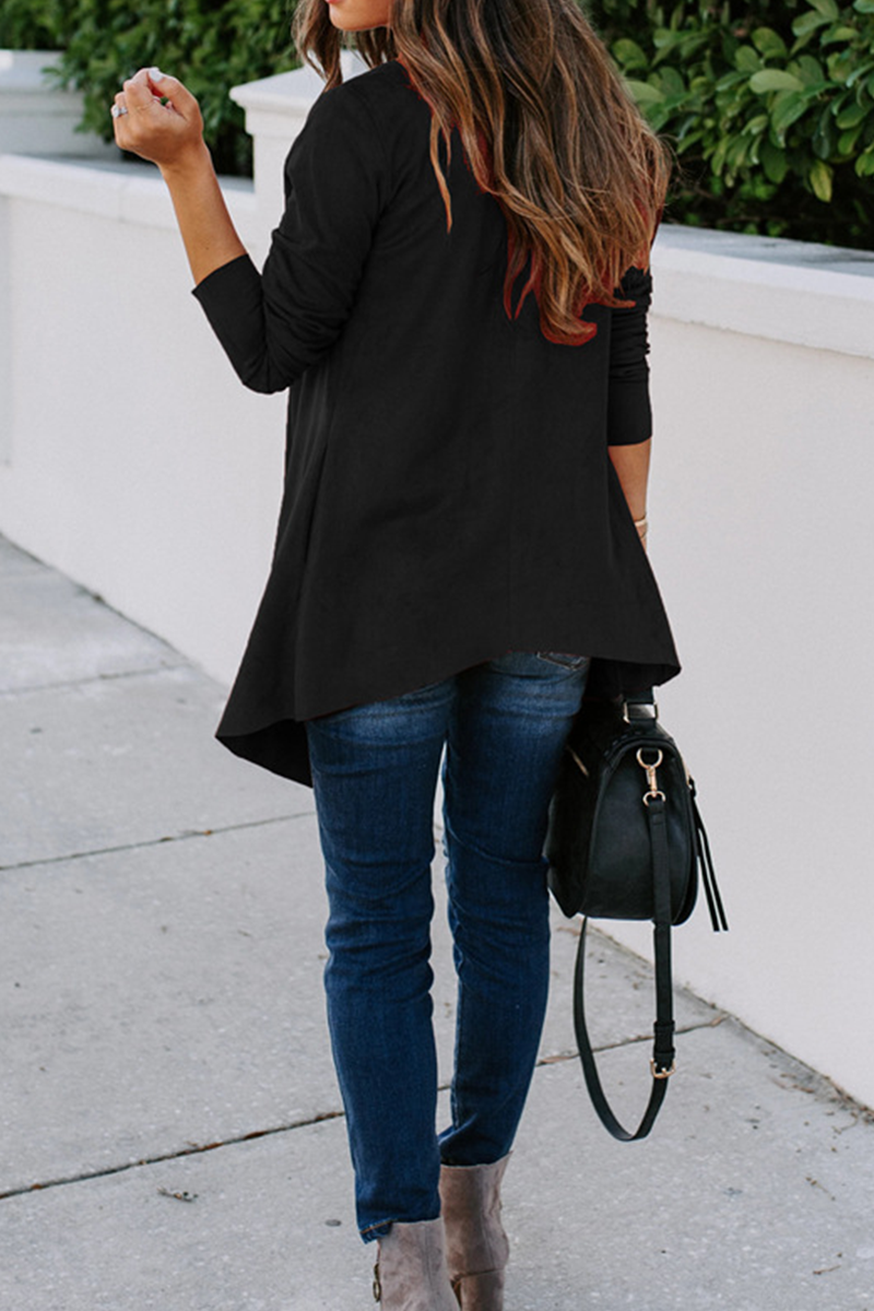 Vêtements d'extérieur à col châle, style patchwork uni, tendance.