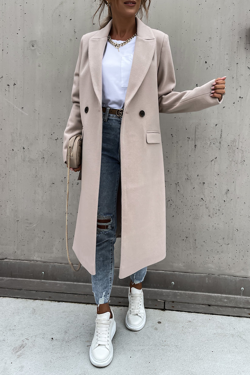 Vêtements d'extérieur à col rabattu, à motifs contrastés et unis, tendance.