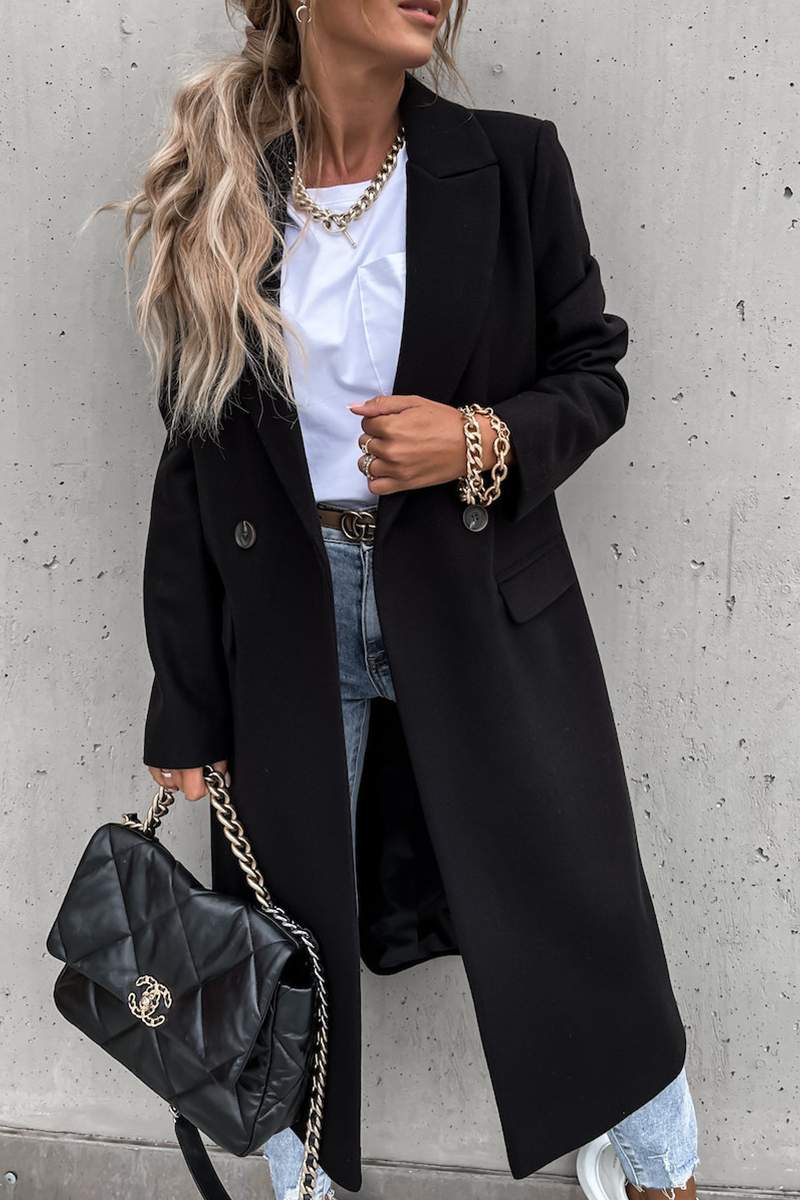 Vêtements d'extérieur à col rabattu, à motifs contrastés et unis, tendance.