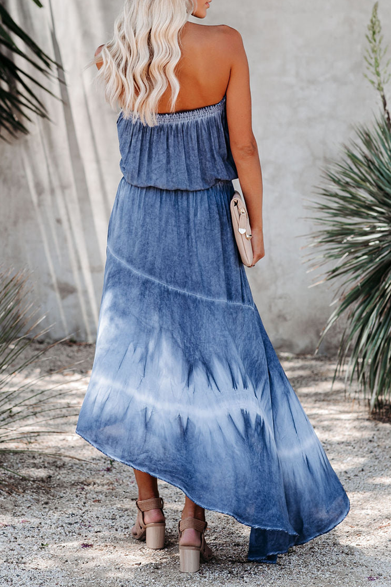 Robes-jupe trapèze sans bretelles, fendues et à empiècements, de couleur unie, décontractées.