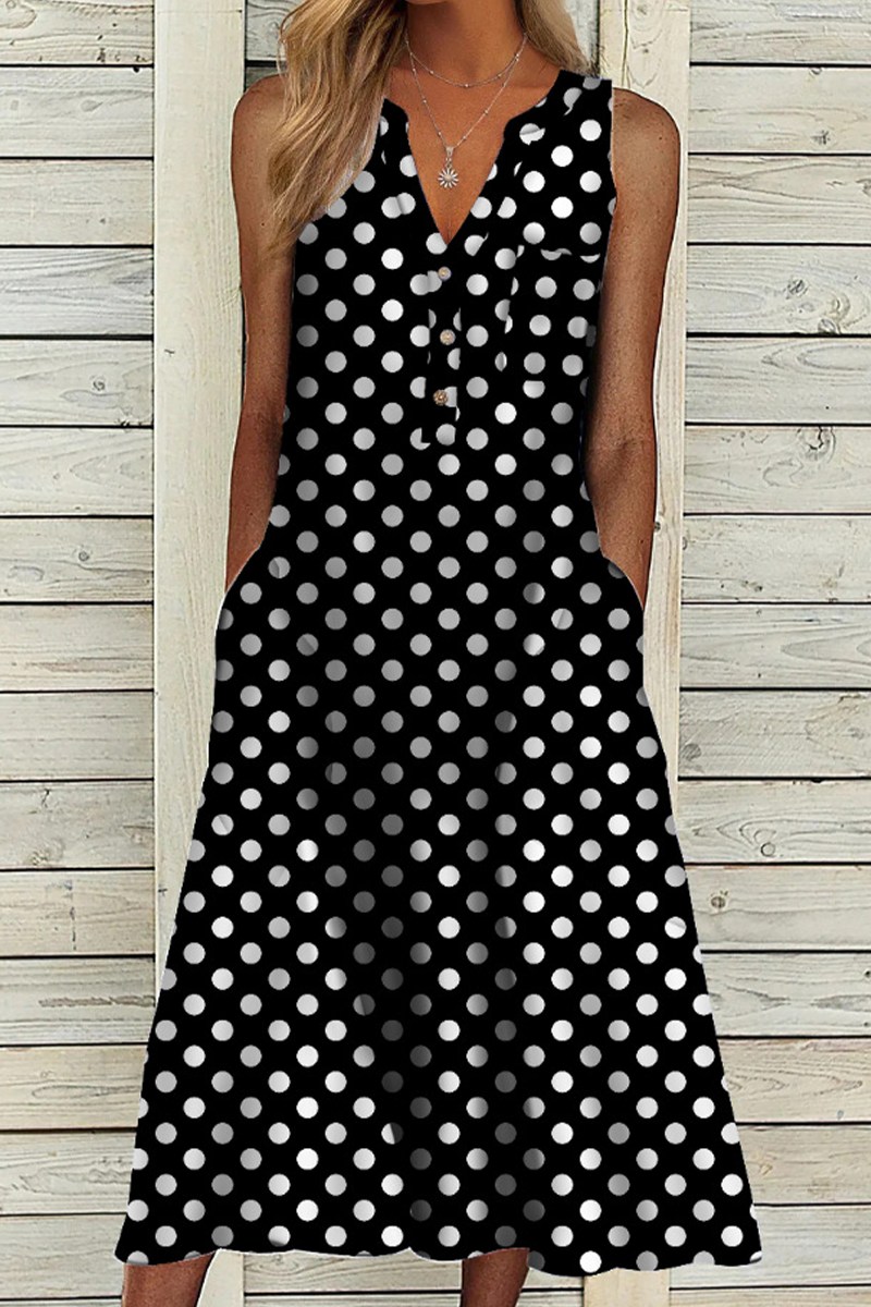 Robes Casual à Motifs et Empiècements, Col en V, Coupe Droite (9 Couleurs)