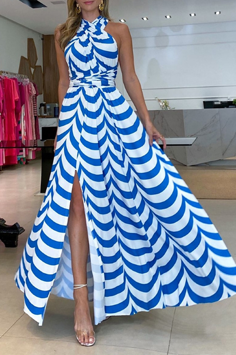 Robes-jupes décontractées à imprimé, patchwork, taille haute et dos nu.