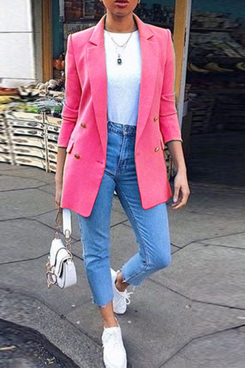 Vêtements d'extérieur à col rabattu, style patchwork uni (9 couleurs)