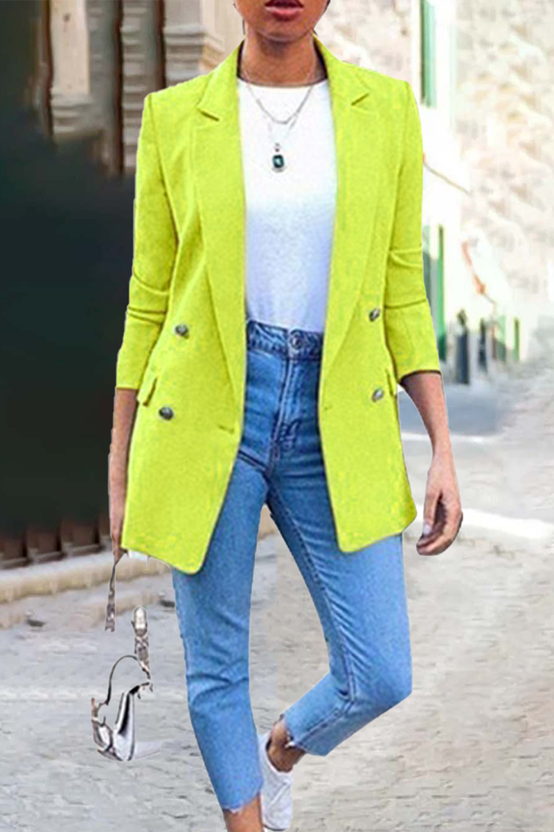 Vêtements d'extérieur à col rabattu, style patchwork uni (9 couleurs)