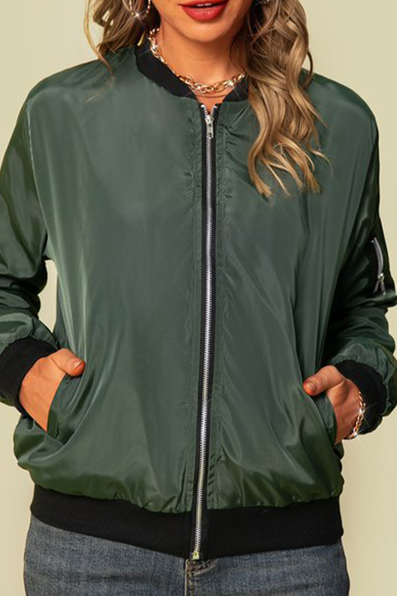 Vêtements d'extérieur à la mode, style patchwork, avec col à fermeture éclair.