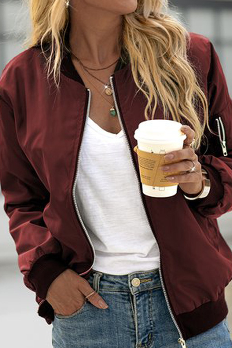 Vêtements d'extérieur à la mode, style patchwork, avec col à fermeture éclair.