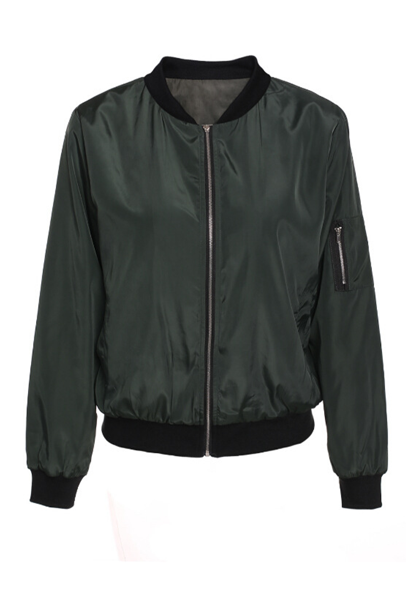 Vêtements d'extérieur à la mode, style patchwork, avec col à fermeture éclair.