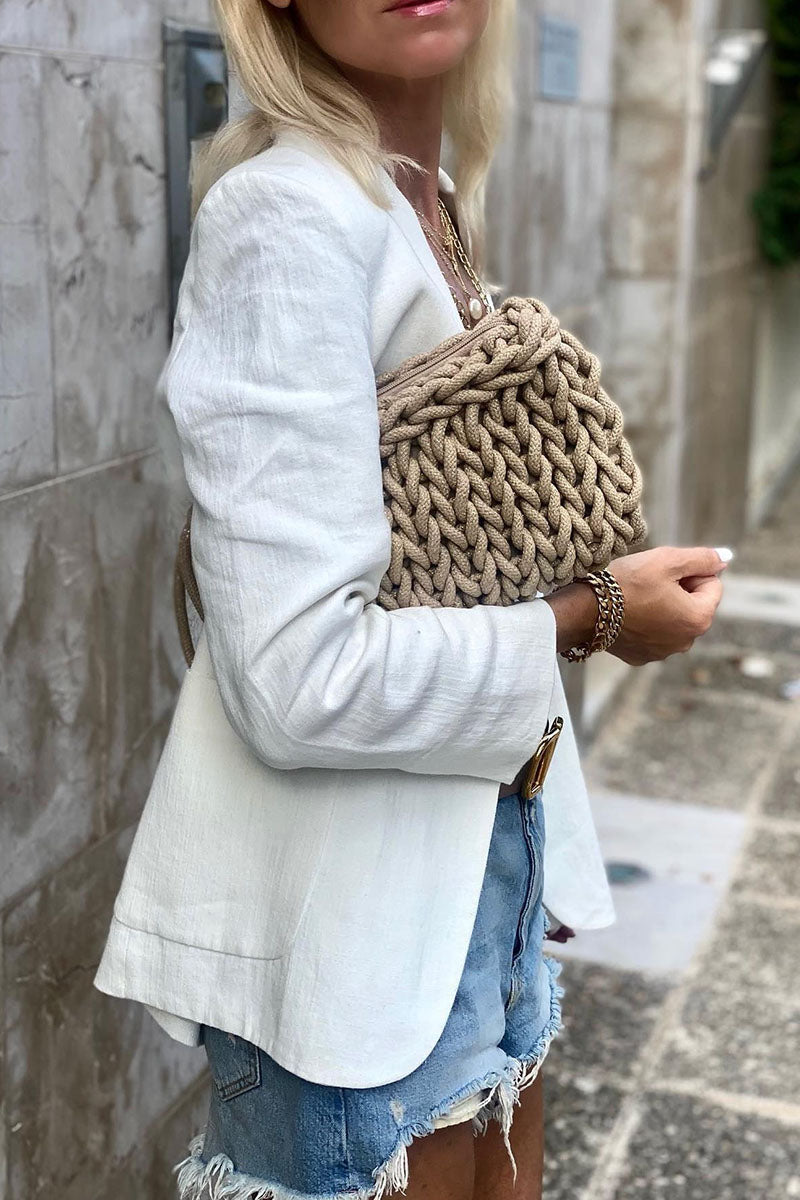 Vêtements d'extérieur décontractés, patchwork uni, boutons, col montant.