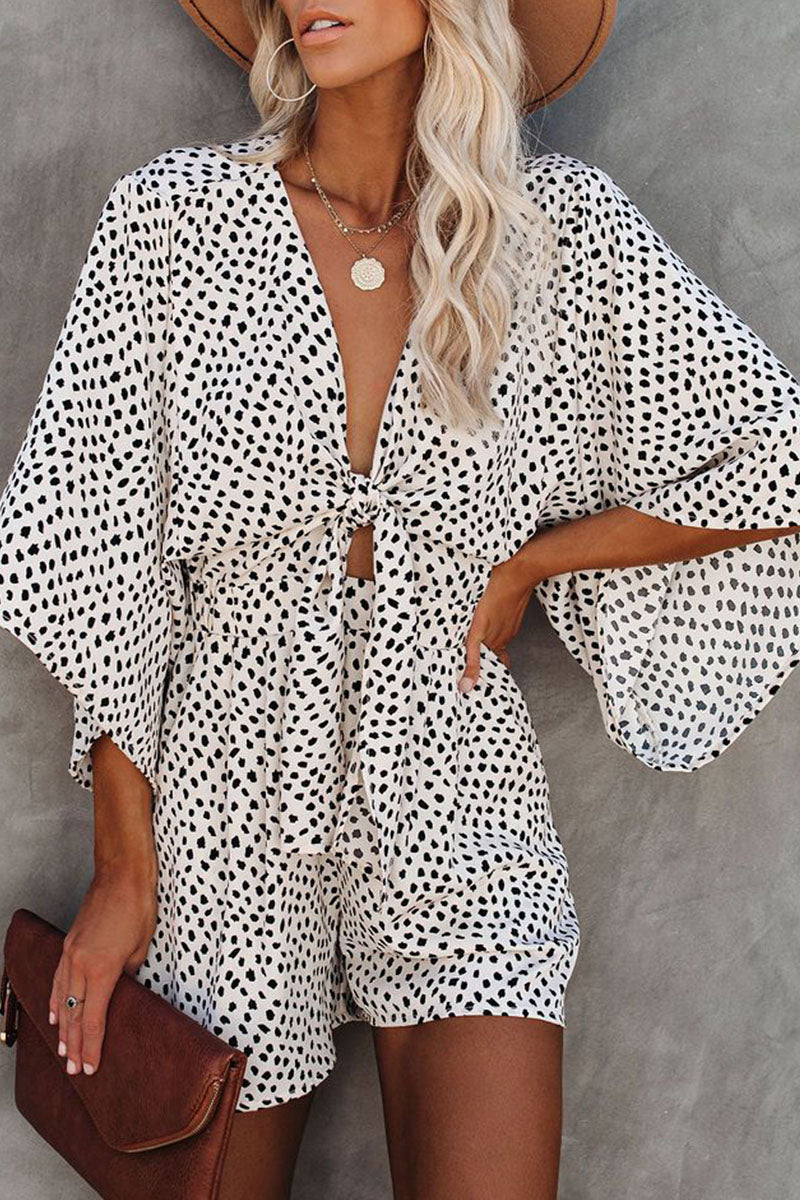 Combinaison ample à col en V, à bretelles, à imprimé rayé, élégante et tendance (4 couleurs)