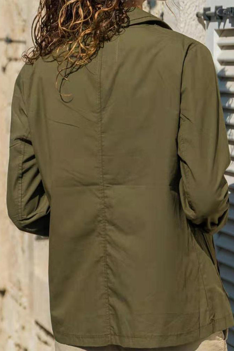 Vêtements d'extérieur décontractés et élégants, en patchwork uni, avec col asymétrique.